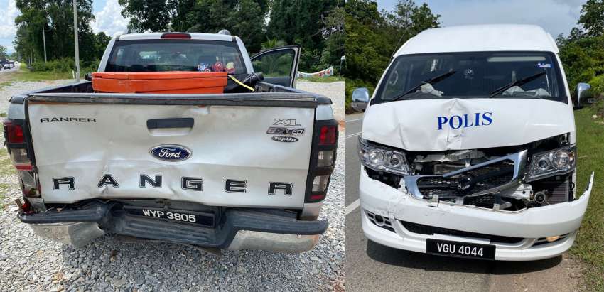 Ford Ranger rear-ended by police van, claims own insurance, then gets <em>saman</em> – dashcams essential 1505199
