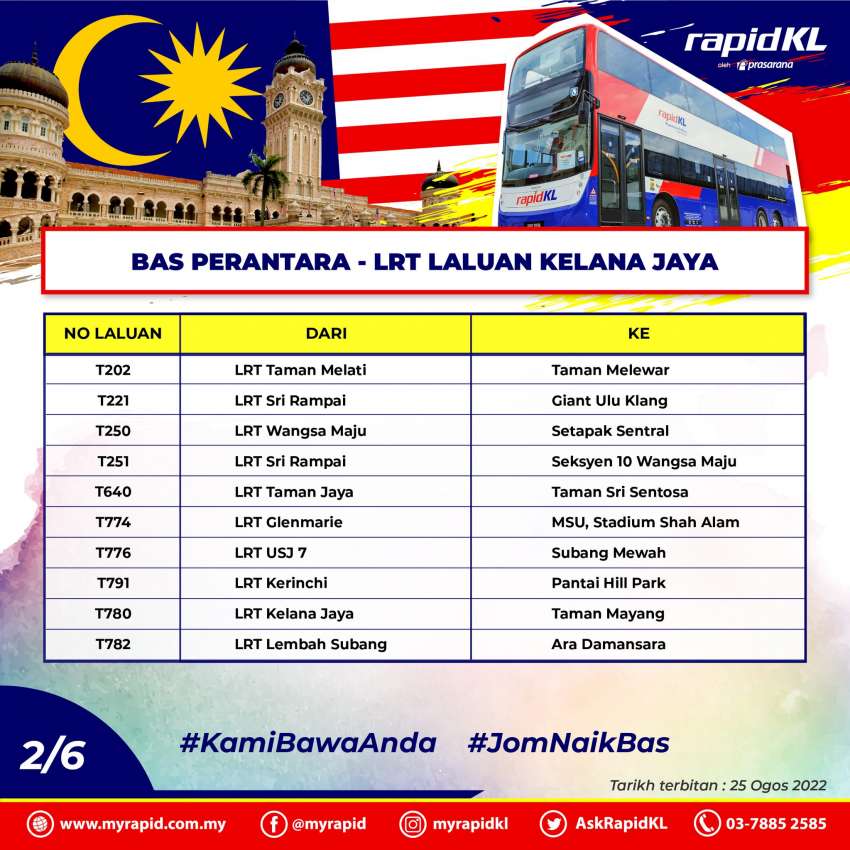 Rapid KL bus schedule for Merdeka Day, from 4.30 am 1505692