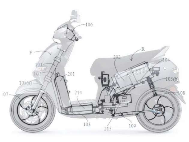 TVS hydrogen fuel cell scooter patent image leaked