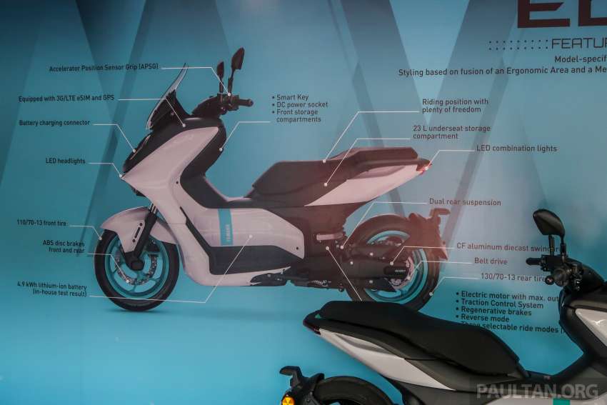 Yamaha E-01 dipamer di Karnival GenBlu Teluk Batik – skuter elektrik berkuasa 10.9 hp, jarak gerak 80 km 1502407