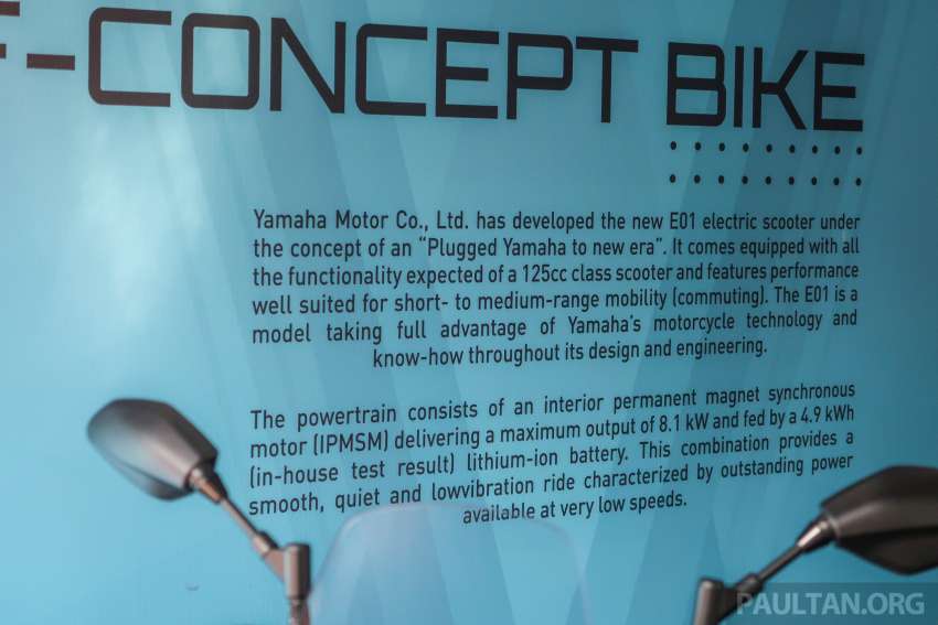 Yamaha E-01 dipamer di Karnival GenBlu Teluk Batik – skuter elektrik berkuasa 10.9 hp, jarak gerak 80 km 1502405