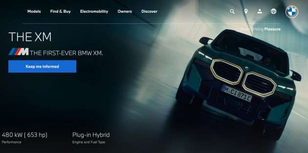 2023 BMW XM listed on Malaysian website, ROI open; 653 PS/800 Nm plug-in hybrid SUV local launch soon?