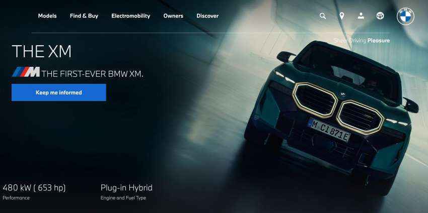 2023 BMW XM listed on Malaysian website, ROI open; 653 PS/800 Nm plug-in hybrid SUV local launch soon? 1519235