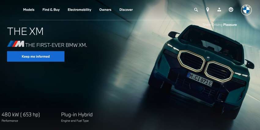 BMW XM dalam laman web M’sia, pendaftaran minat dibuka — SUV <em>plug-in hybrid</em> dengan 653 PS/800 Nm 1519348
