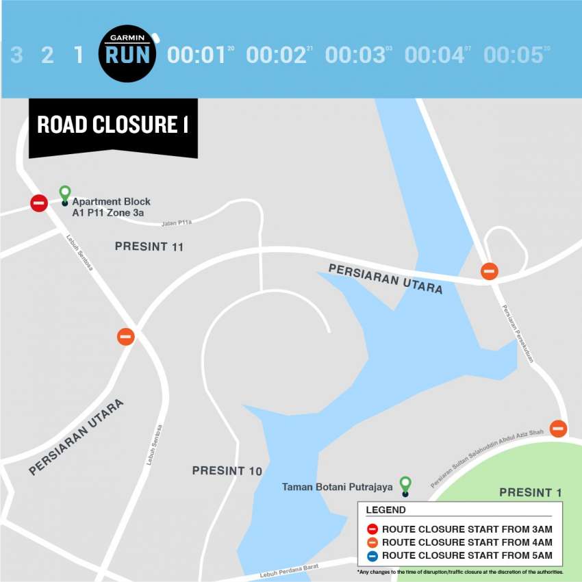 Beberapa jalan di Putrajaya bakal ditutup pada 11 Sept ini untuk menjayakan acara Garmin Marathon 2022 1509811