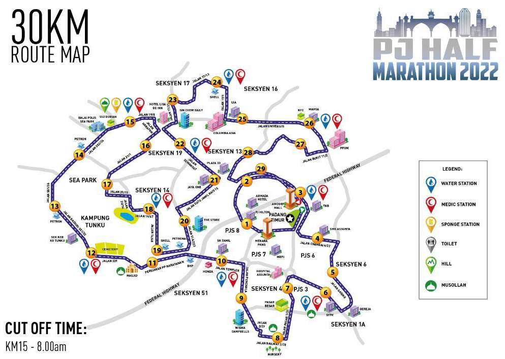 PJ Half Marathon 2022 30km Route