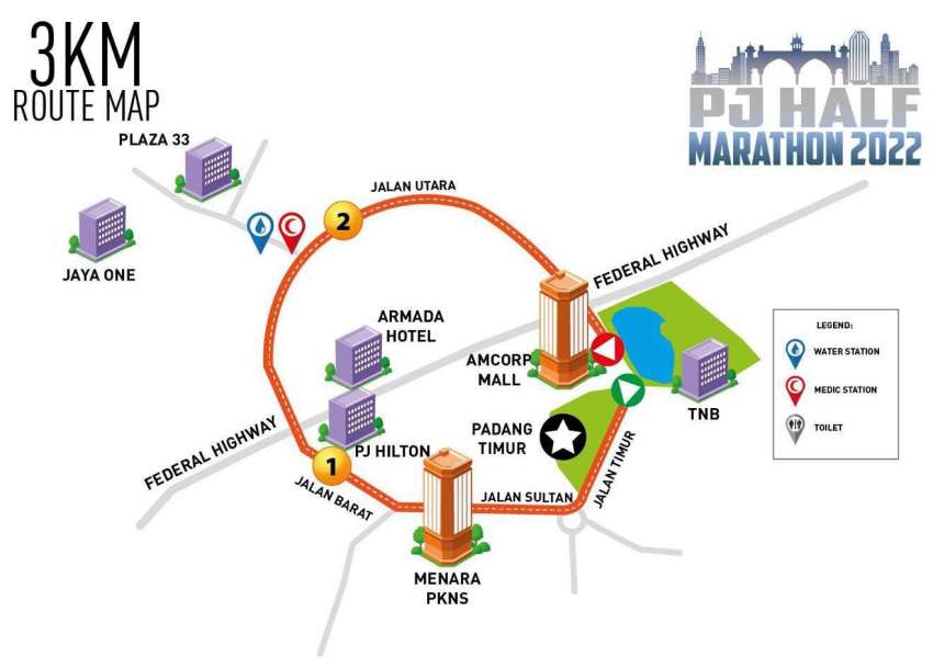 Beberapa jalan di Petaling Jaya bakal ditutup pada 25 September ini sempena acara PJ Half Marathon 2022 1515179