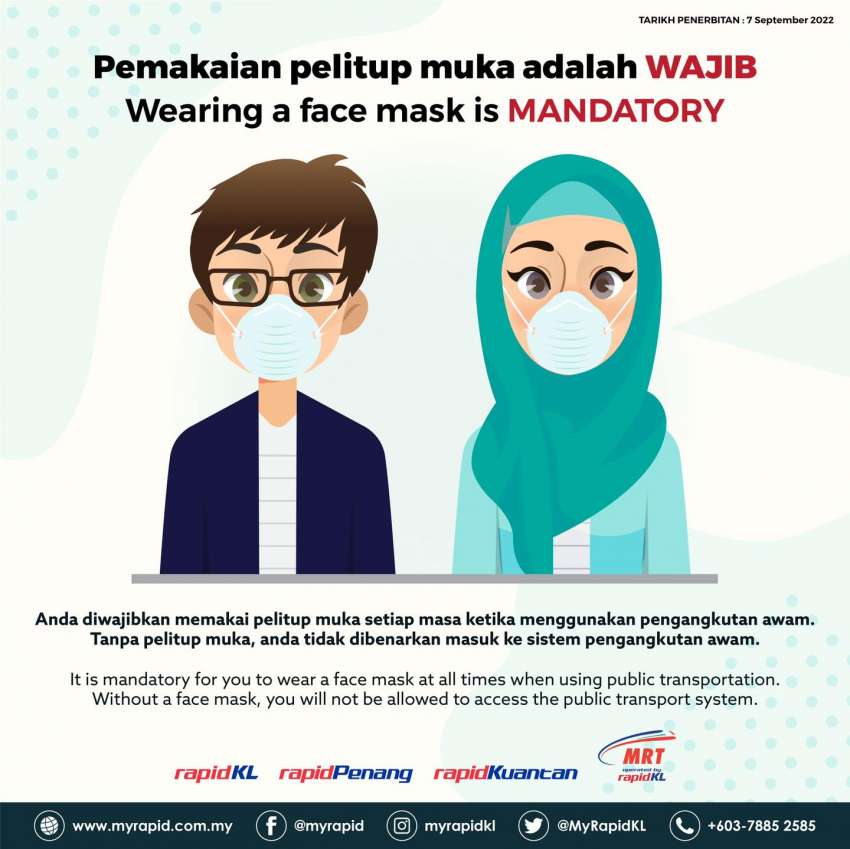 Rapid KL and KTM remind commuters to wear masks in trains and buses – compulsory for public transport 1509574