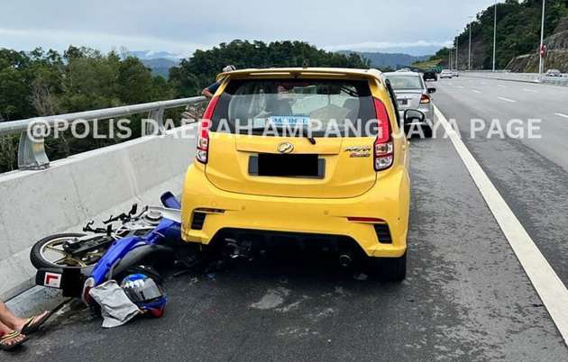 SUKE highway accident caused by Myvi stopping on emergency lane to take in KL view – rider injured