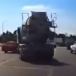 Saga gets into blind spot of cement lorry as they both turn, gets dragged – make sure you’re in trucks’ view