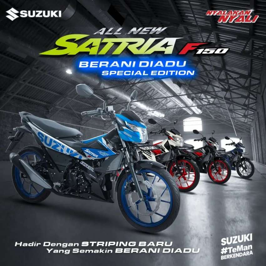 Suzuki Satria F150 diperkenal dengan grafik ala jentera MotoGP di Indonesia, spesifikasi masih sama 1514508