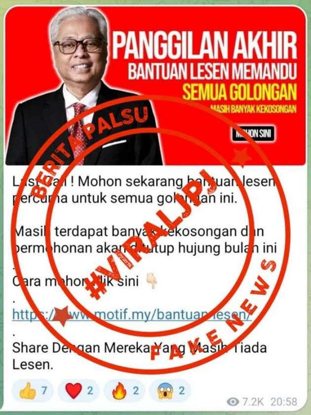 JPJ says free driving licence offer being circulated on WhatsApp is fake, advises public to not fall for scam