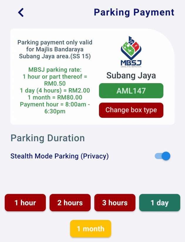 How to pay for MBSJ parking in Subang Jaya’s two-hour parking lots (orange colour) with your phone