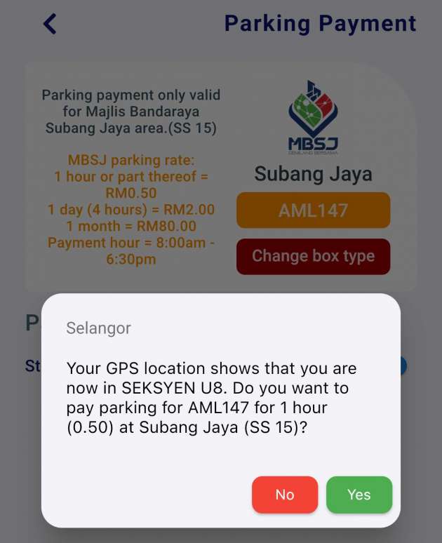 How to pay for MBSJ parking in Subang Jaya’s two-hour parking lots (orange colour) with your phone