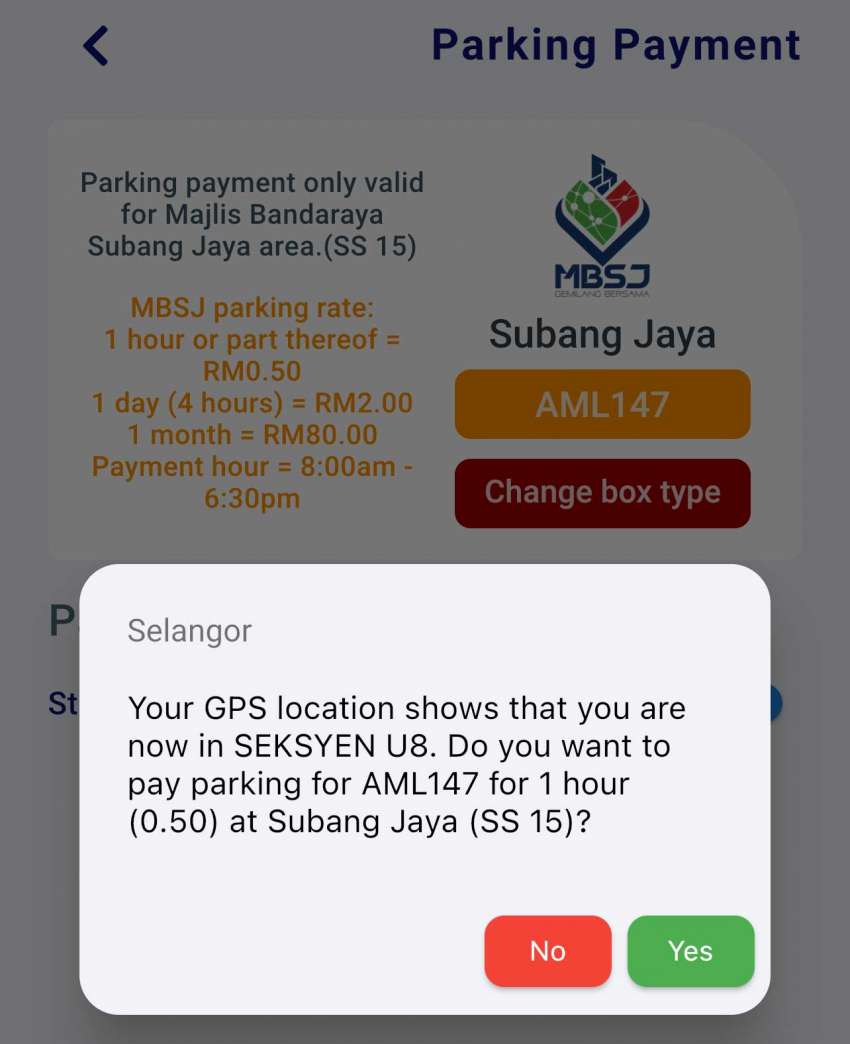 How to pay for MBSJ parking in Subang Jaya’s two-hour parking lots (orange colour) with your phone 1506886