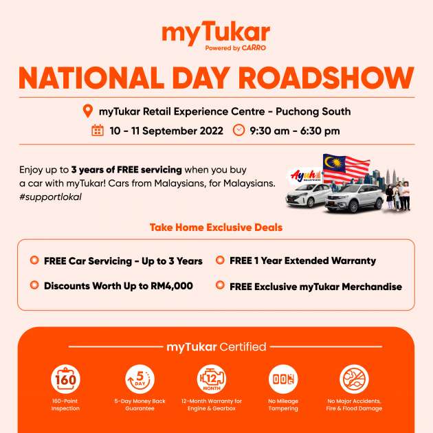 Enjoy up to 3 years free service, RM4,000 discount at the myTukar National Day Roadshow – Sept 10-11