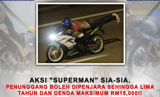5 years jail and RM5,000 to RM15,000 fine for “superman” riding style, five year suspension