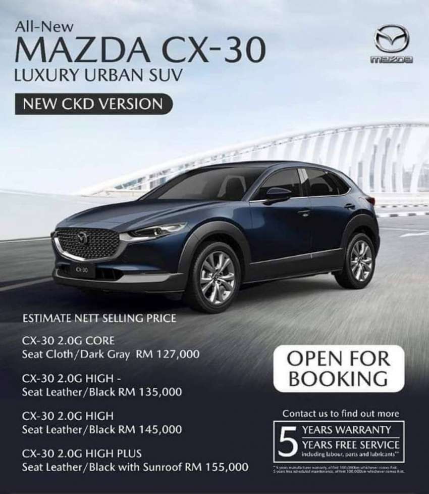 Mazda CX-30 CKD estimated price from RM127k? 1520204