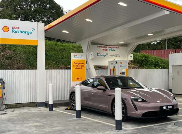 Shell Recharge Pagoh DC charger – RM4 per minute 180 kW CCS2 for EVs travelling northbound JB-KL