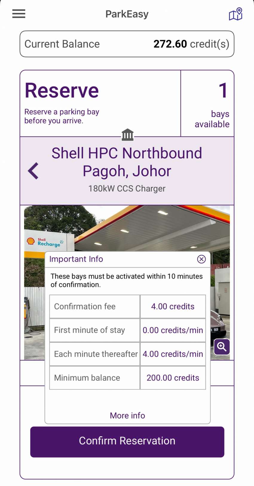 Shell Recharge Pagoh DC charger – RM4 per minute 180 kW CCS2 for EVs travelling northbound JB-KL 1524464