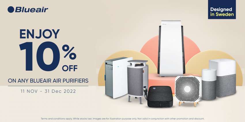 Buy any Blueair air purifiers at 10% off until Dec 31 – enjoy great PWP deals on the Cabin in-car range [AD] 1546688