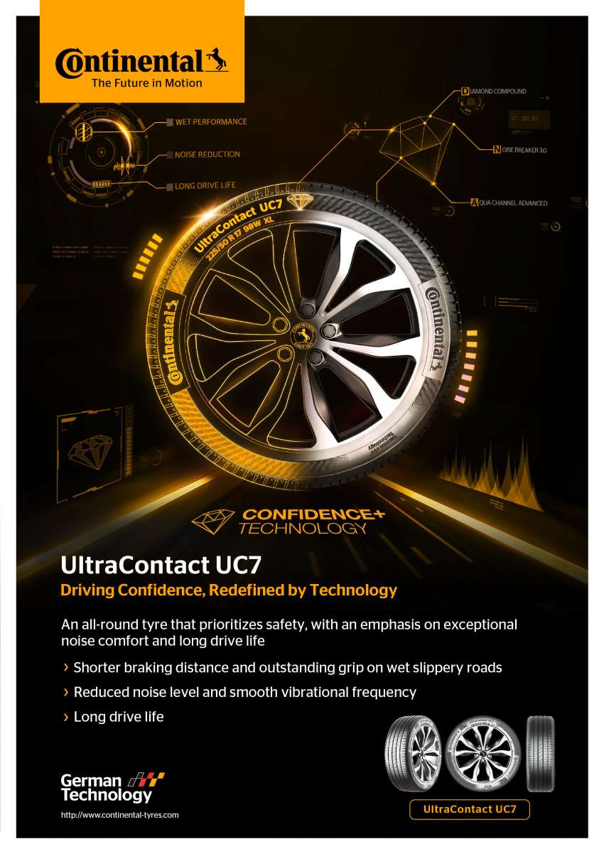 Continental UltraContact UC7 sampled – now available in Malaysia; improved wet grip; 15- to 18-inch sizes 1536350