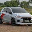 2022 Mitsubishi Mirage Ralliart – eco car is still alive in Thailand; rally-style overfenders, mud flaps, decals