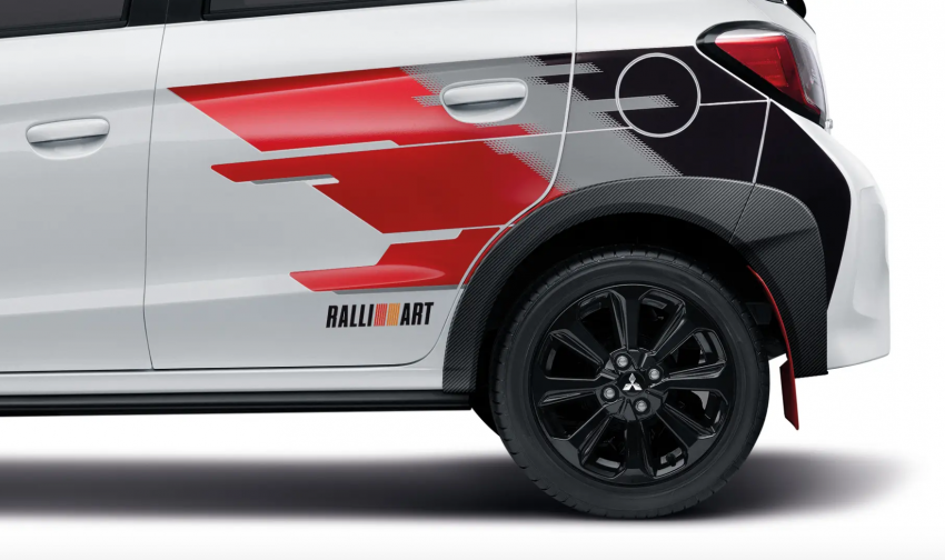 2022 Mitsubishi Mirage Ralliart – eco car is still alive in Thailand; rally-style overfenders, mud flaps, decals Image #1547780