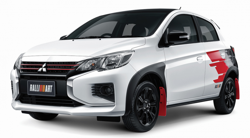 2022 Mitsubishi Mirage Ralliart – eco car is still alive in Thailand; rally-style overfenders, mud flaps, decals Image #1547784