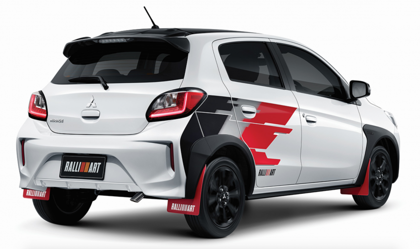 2022 Mitsubishi Mirage Ralliart – eco car is still alive in Thailand; rally-style overfenders, mud flaps, decals Image #1547785