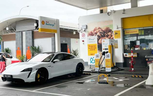 Shell Recharge Seremban south-bound DC charger – RM4 per minute 180 kW CCS2, book via ParkEasy
