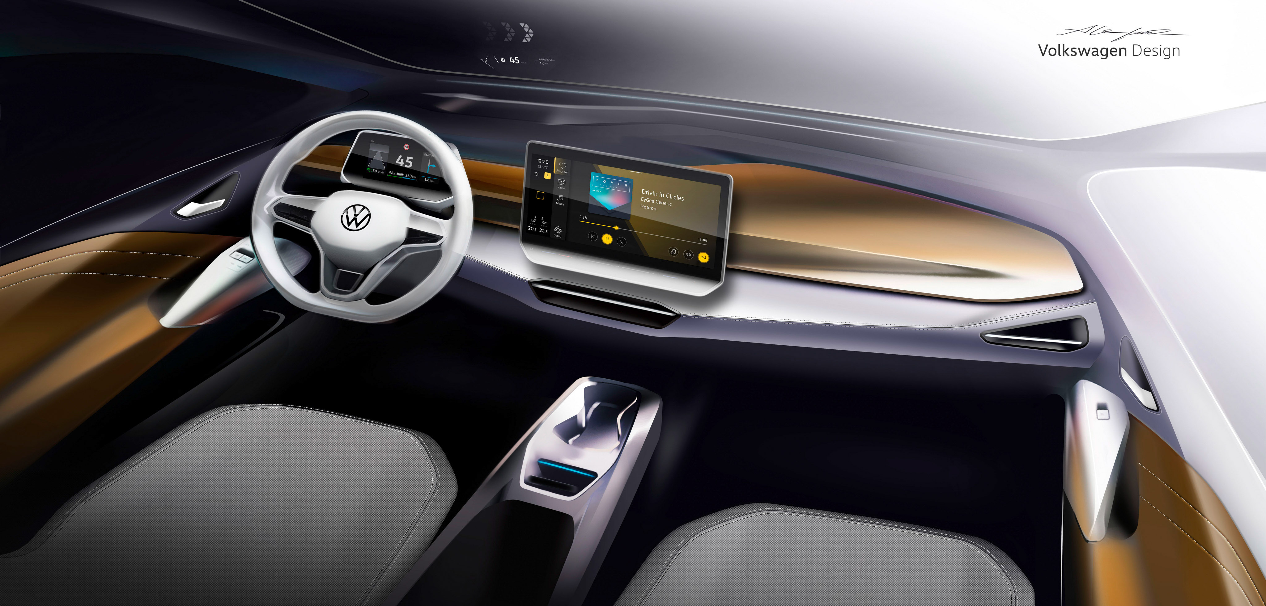 2023 Volkswagen ID.3 facelift teaser sketches-6