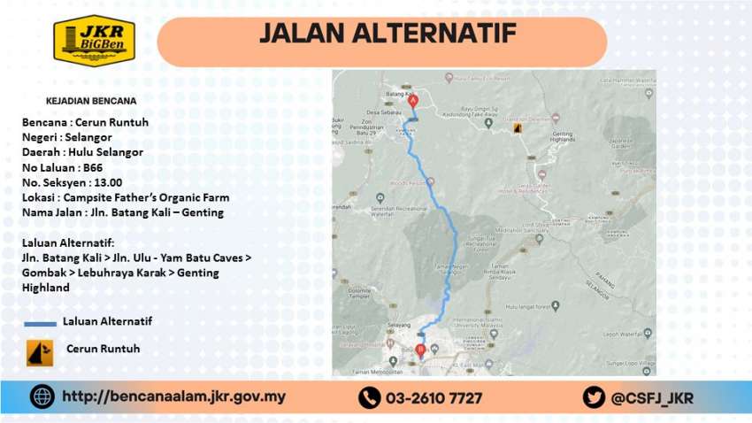 Landslide near Genting Highlands – JKR advises motorists to use alternative route via Karak Highway Image #1557957