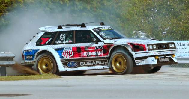 Gymkhana 2022 – Travis Pastrana jumps a helicopter, drifts, shreds tyres in a Subaru GL wagon with 862 hp