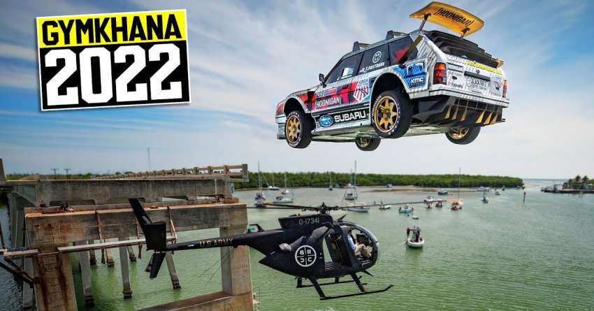 Gymkhana 2022 – Travis Pastrana jumps a helicopter, drifts, shreds tyres in a Subaru GL wagon with 862 hp 1555539