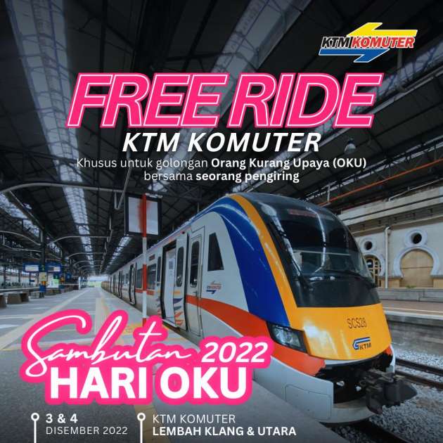 Free KTM Komuter rides for the disabled this weekend, Dec 3-4, across Klang Valley and northern sectors