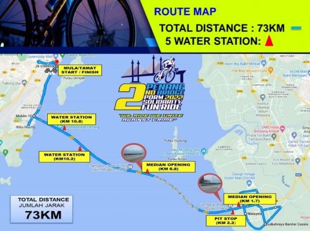 Jambatan Kedua Pulau Pinang ditutup sementara pada 17 Dis ini untuk acara Penang 2nd Bridge PDRM 2022