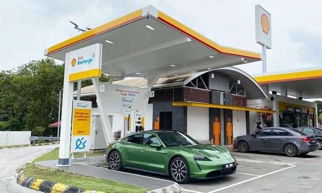 Shell Recharge Tapah south-bound DC charger – 180 kW CCS2, book via ParkEasy, RM4 per minute