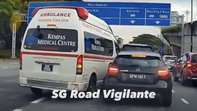 Polis Johor cari pemandu kereta plat pendaftaran Singapura yang enggan beri laluan kepada ambulans