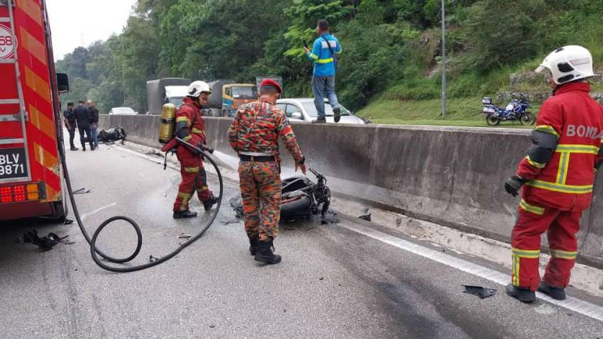 Five superbikes crash on Kuala Lumpur – Karak highway at KM26.5 KL-bound, 8.5 km traffic jam results 1560841