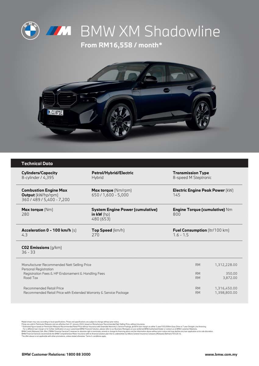 2023 BMW XM official pricing in Malaysia – from RM1.3 mil; PHEV SUV with 653 PS, 800 Nm; 0-100 km/h in 4.3s 1570354