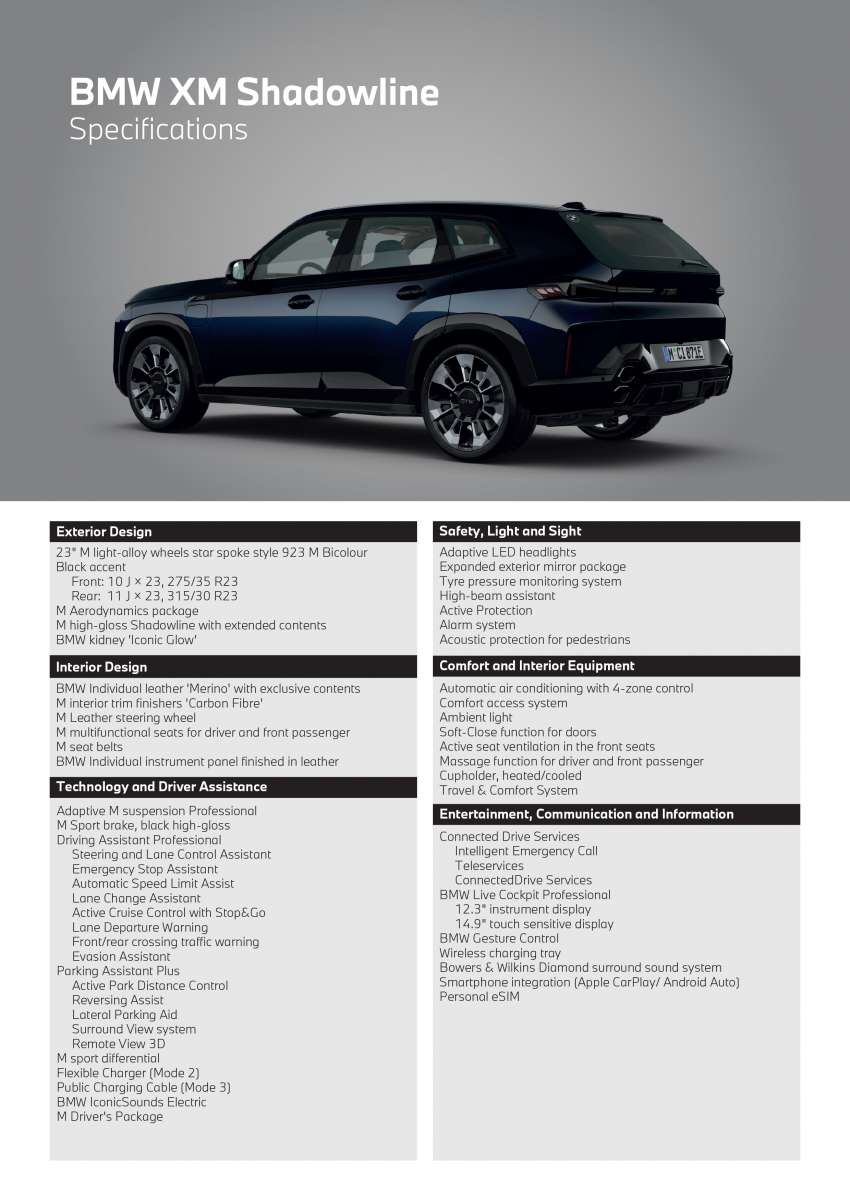 2023 BMW XM official pricing in Malaysia – from RM1.3 mil; PHEV SUV with 653 PS, 800 Nm; 0-100 km/h in 4.3s 1570355