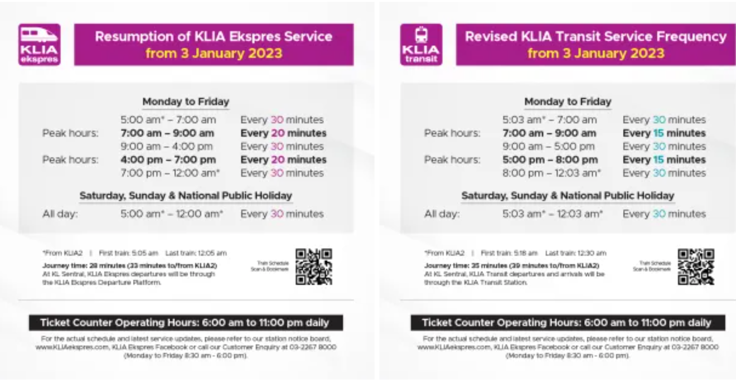 KLIA Express Transit Jan 2023 Schedule Paul Tan's Automotive News