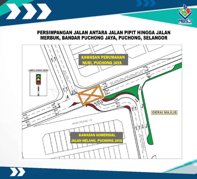 MBSJ currently trialling new traffic light intersection at Jalan Pipit-Jalan Merbuk in Puchong until January 13