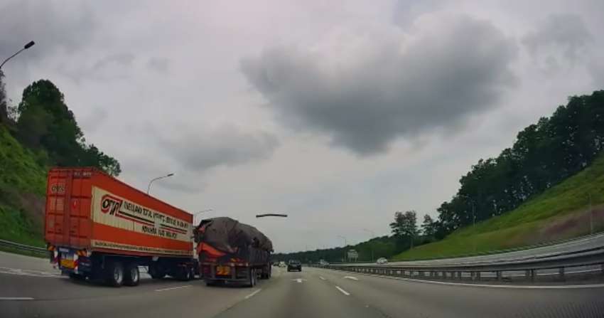 Loose metal pipe flies off lorry, penetrates Perodua Ativa windscreen, ends up on front passenger seat 1567847