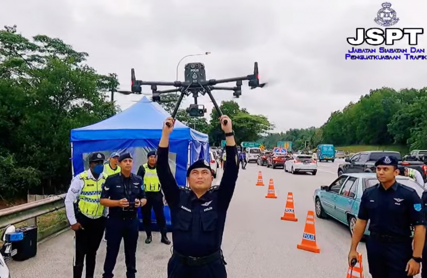 PDRM using drones to catch highway emergency lane offenders in Ops Selamat 19, roadblocks on PLUS 1570479