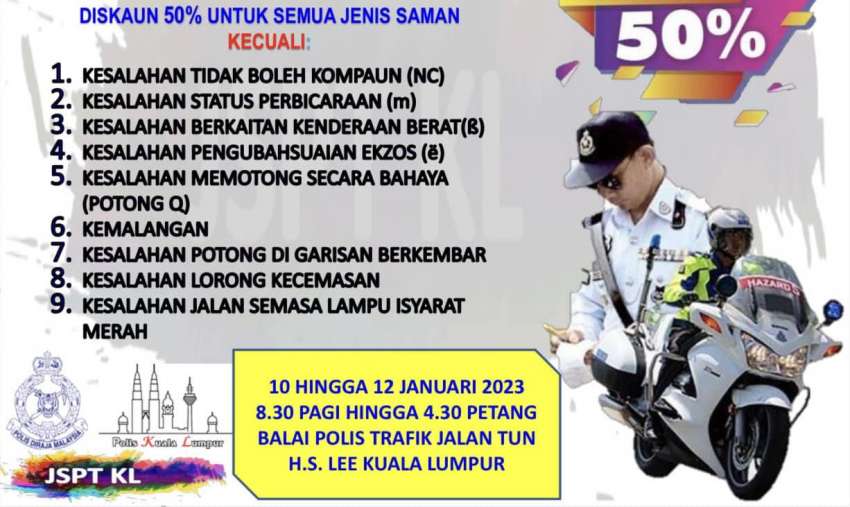 KL police giving 50% <em>saman</em> discount from Jan 10-12 1563563