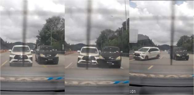 Toyota Innova crashes into a Veloz on NKVE – driver appeared to be confused by yellow line markings
