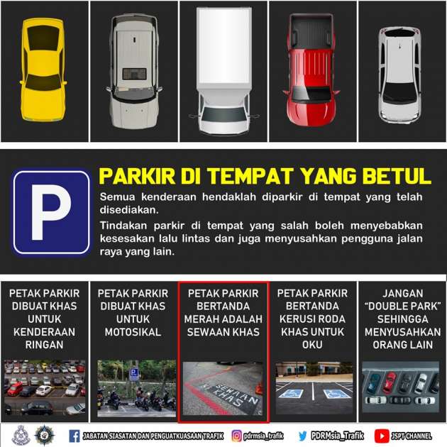 Malaysian police says please park in the proper place