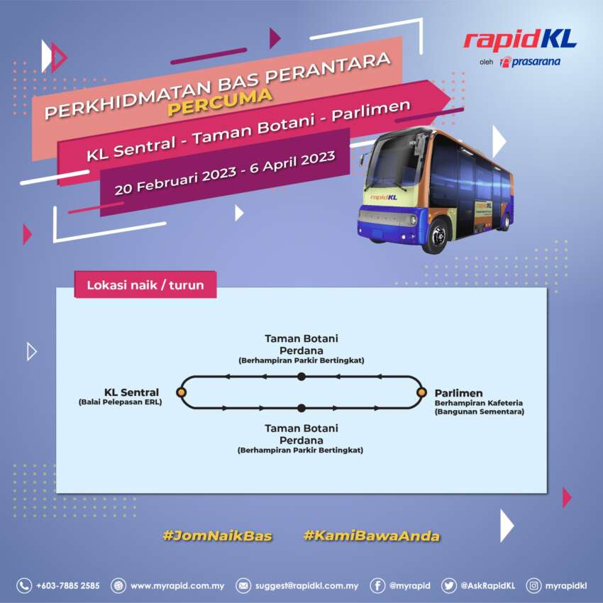 Rapid KL launches ‘Bas Parlimen’, a free mini bus service from KL Sentral and Taman Botani carpark 1579096